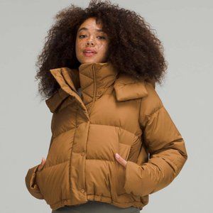 Lululemon Wunder Puff Cropped Jacket Bold Beige Sz 6